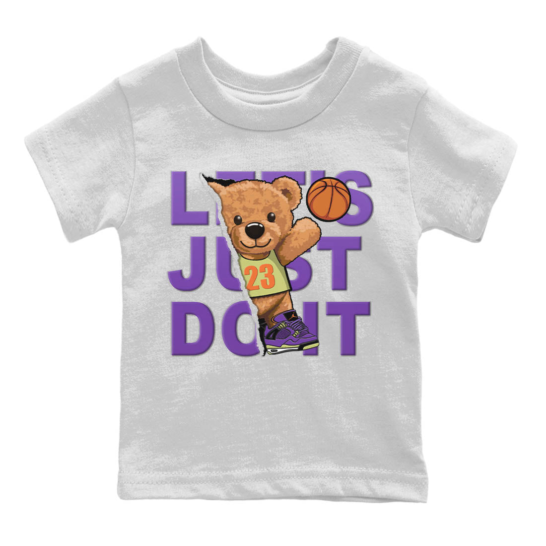 Rip Out Bear Kids Tops - Air Jordan 4 Canyon Purple