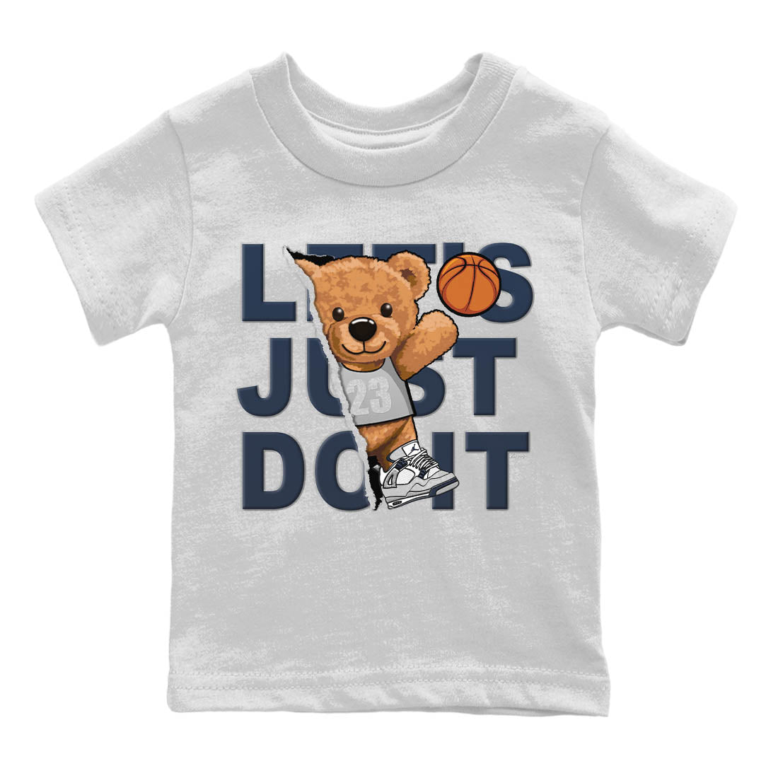 Rip Out Bear Kids Tops - Air Jordan 4 Midnight Navy