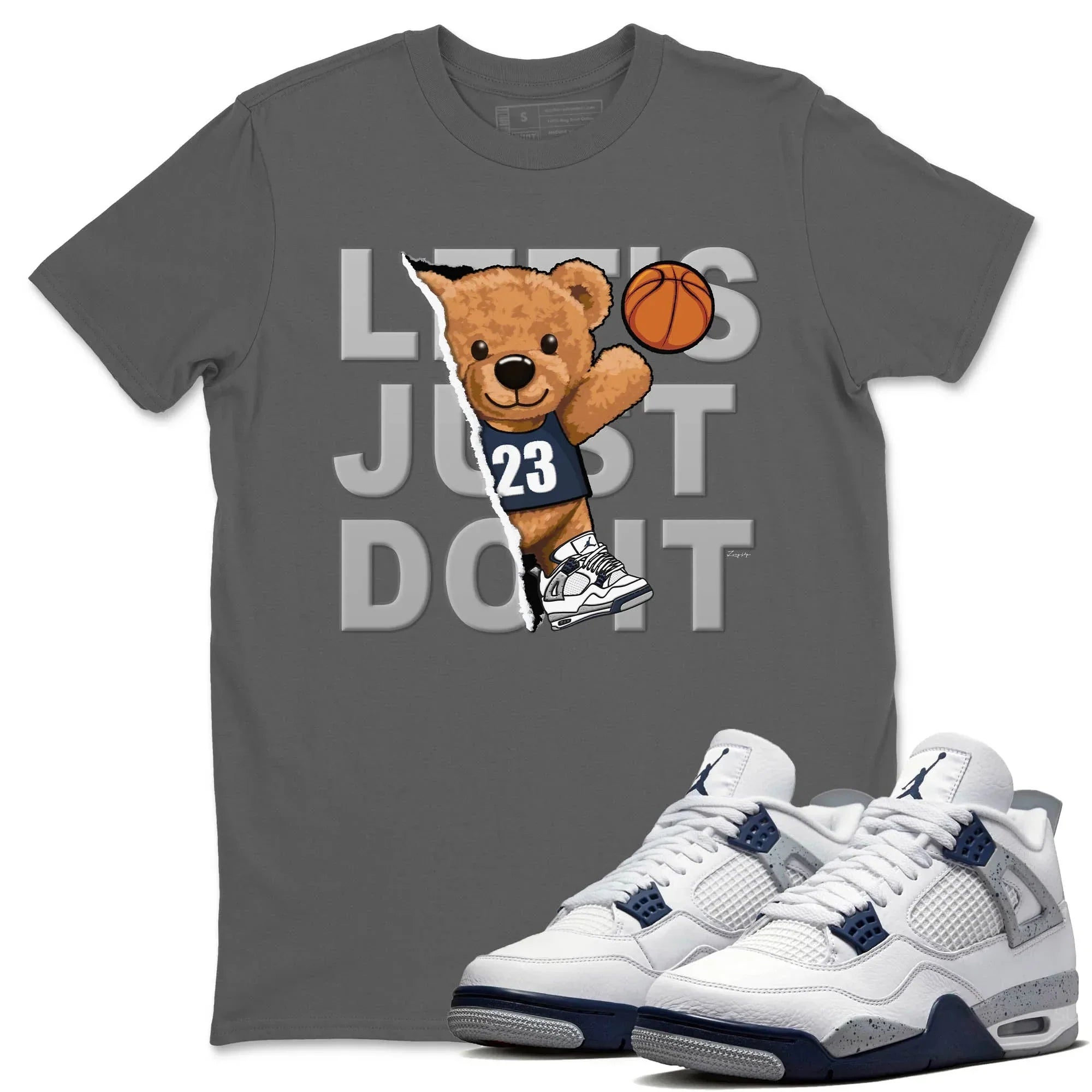 Rip Out Bear Unisex Tops - Air Jordan 4 Midnight Navy