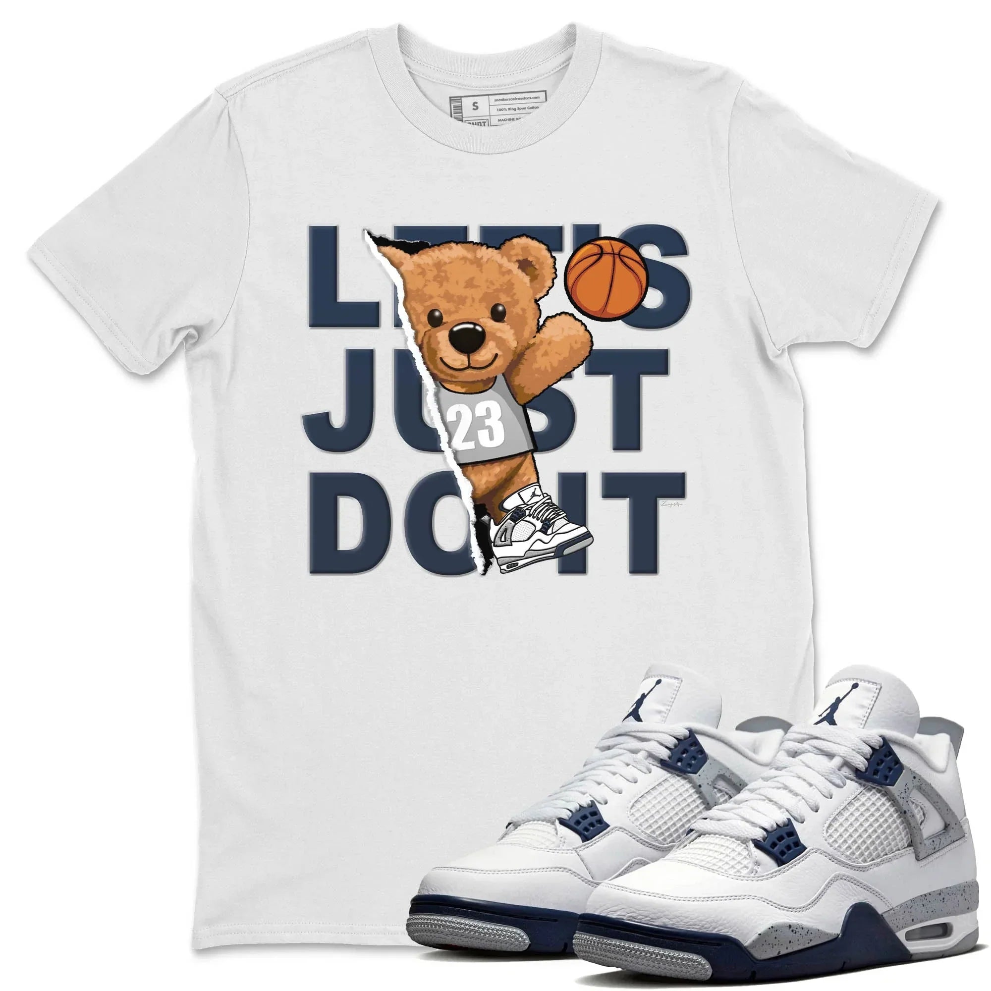 Rip Out Bear Unisex Tops - Air Jordan 4 Midnight Navy