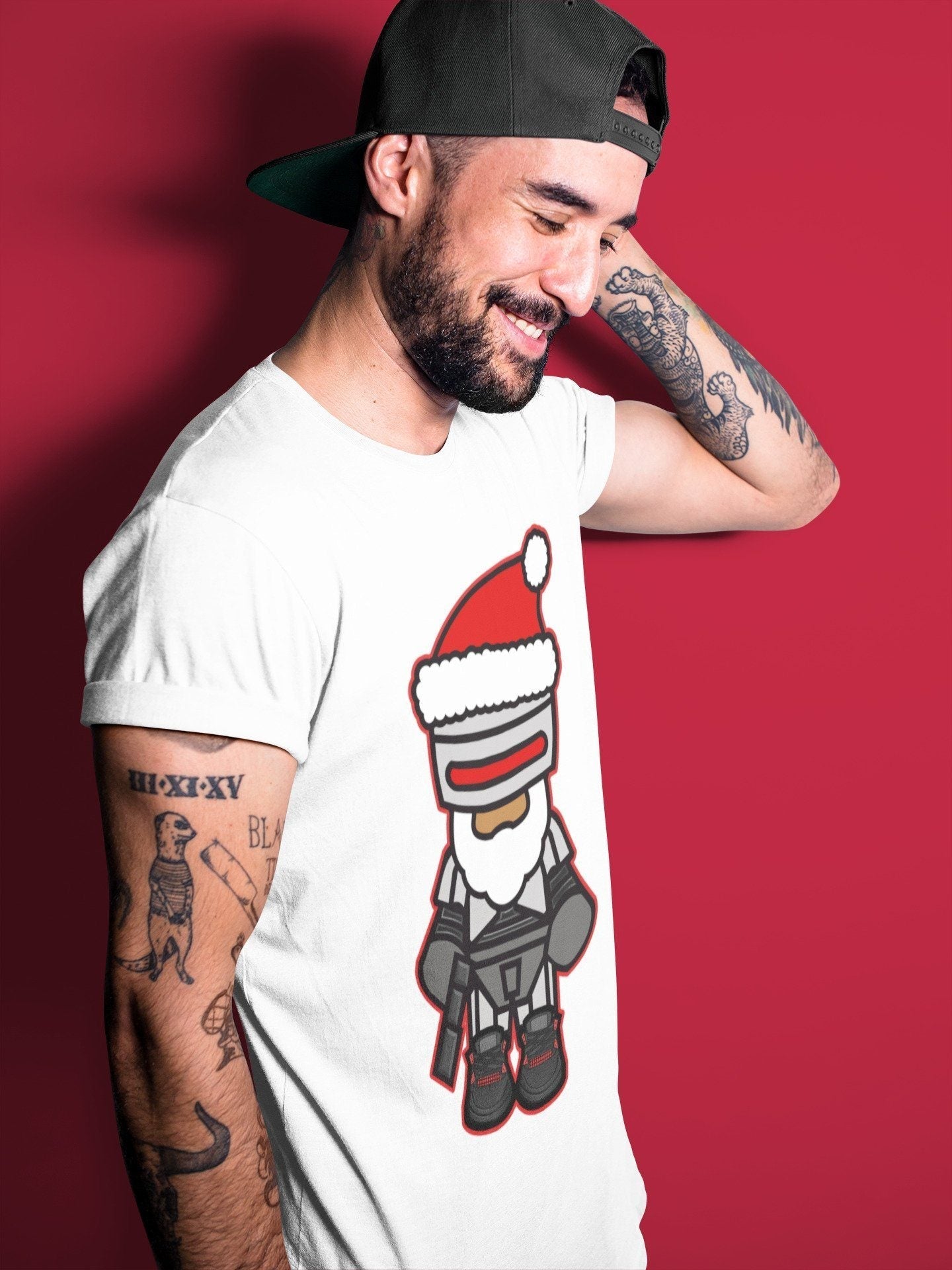 Robosanta Unisex Tops - Air Jordan 4 Red Thunder