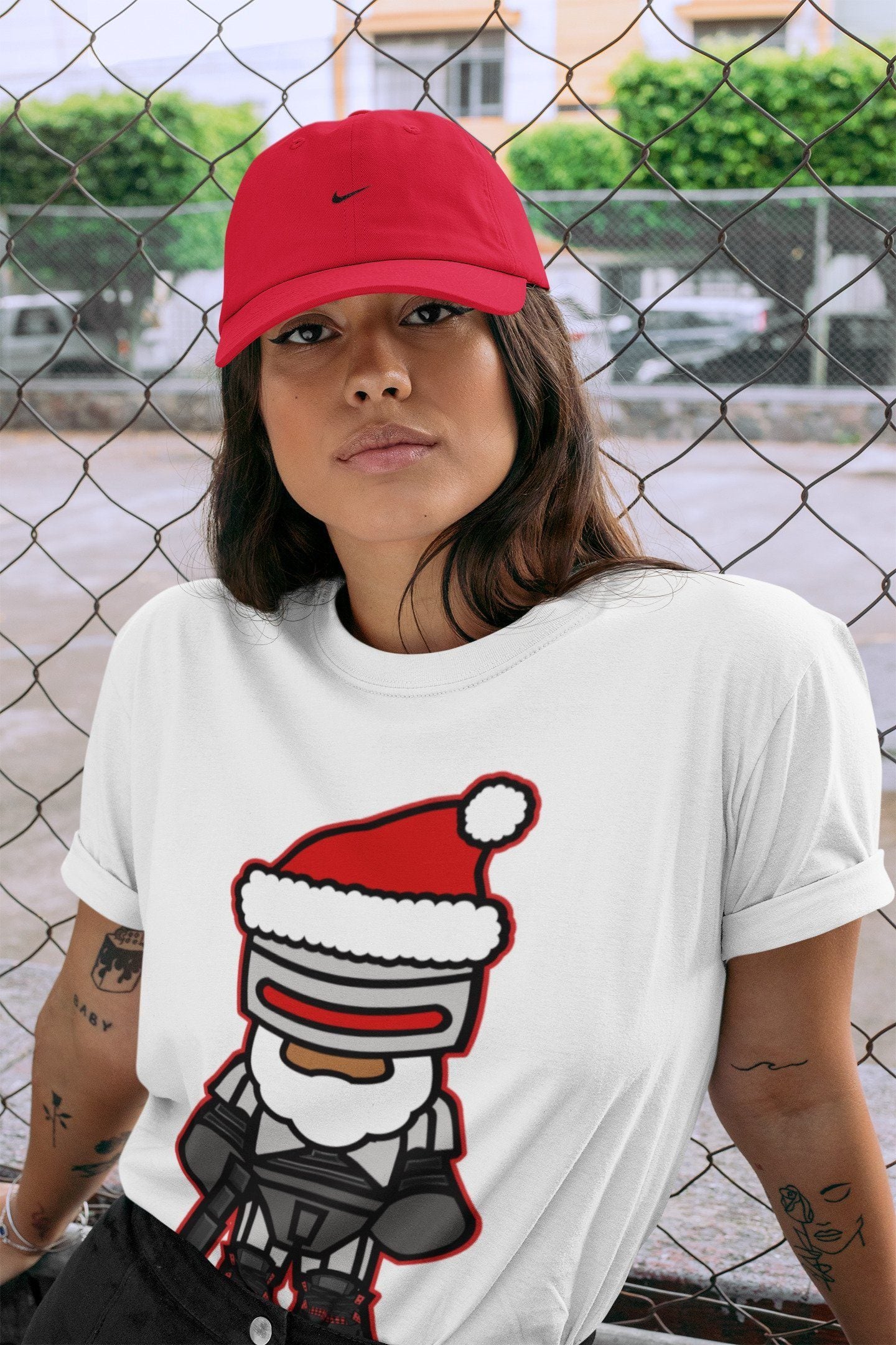 Robosanta Unisex Tops - Air Jordan 4 Red Thunder