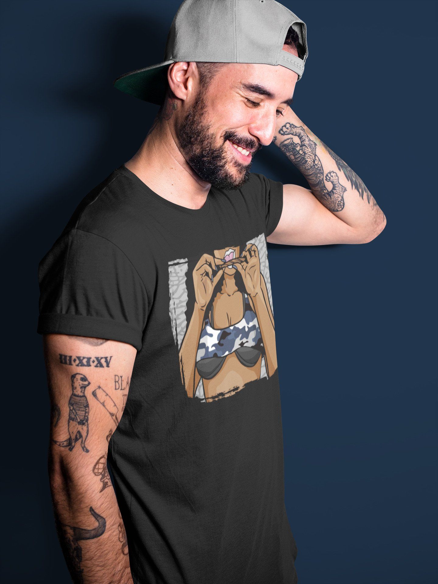 Roll Up Unisex Tops - Air Jordan 3 Midnight Navy
