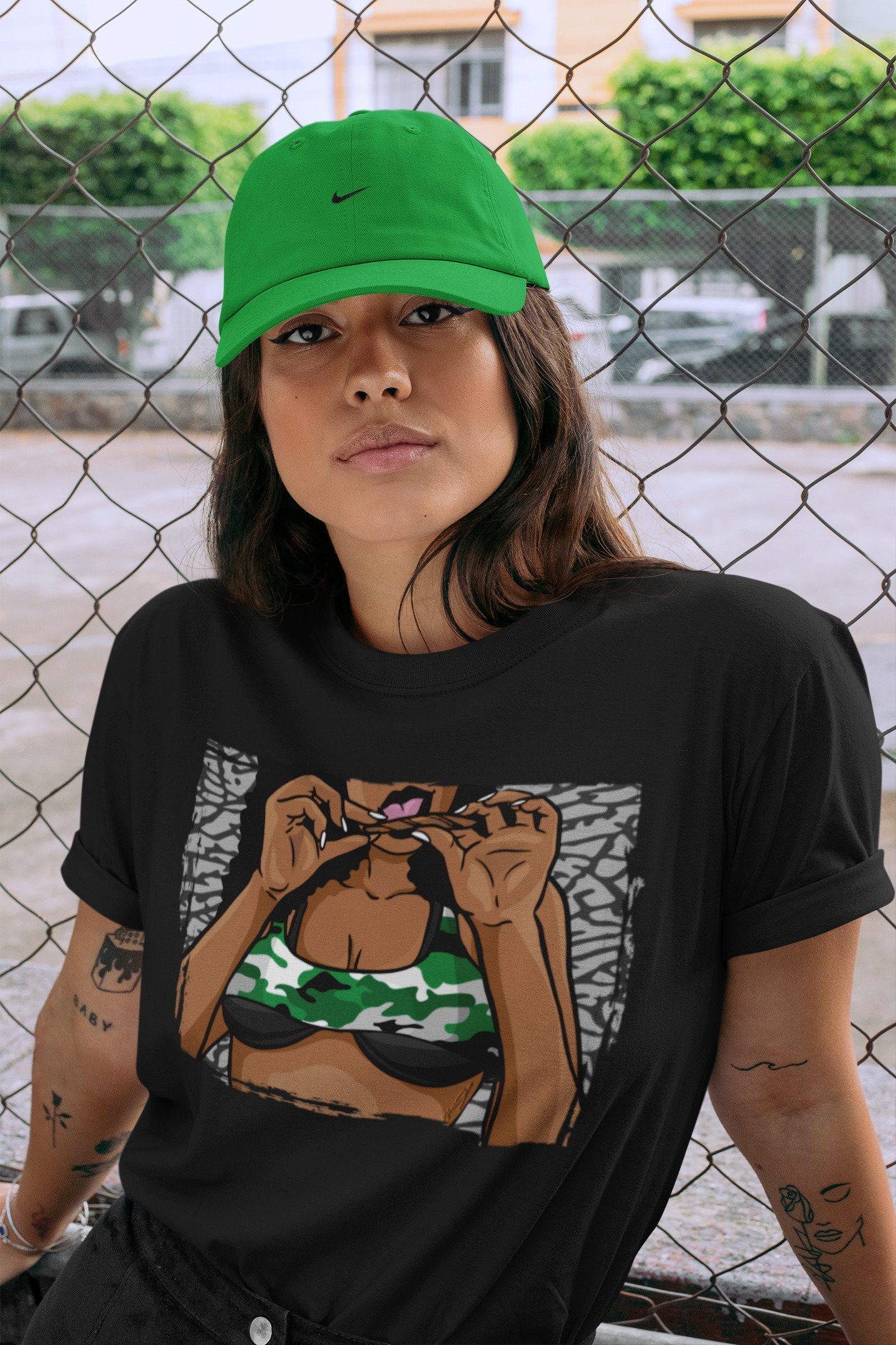 Roll Up Unisex Tops - Air Jordan 3 Pine Green