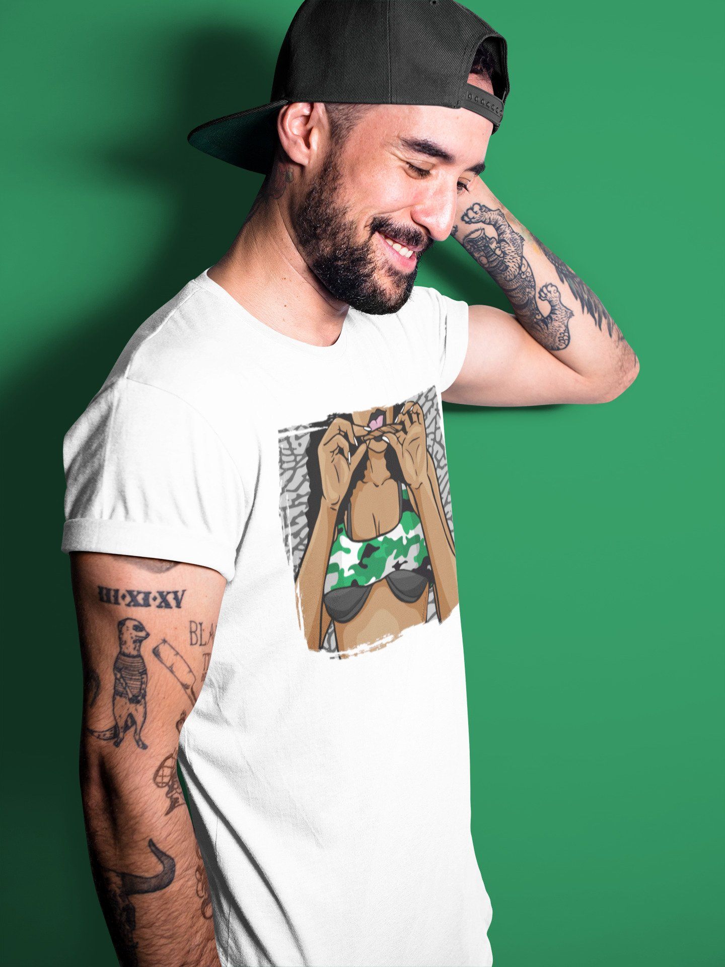 Roll Up Unisex Tops - Air Jordan 3 Pine Green