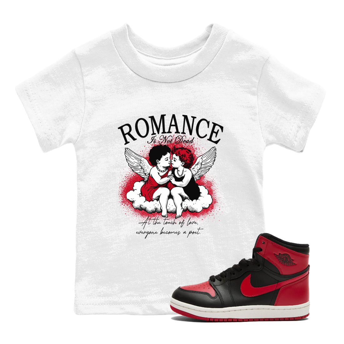 Romance Is Not Dead snkmatch Tees Kids - Air Jordan 1 '85 Bred