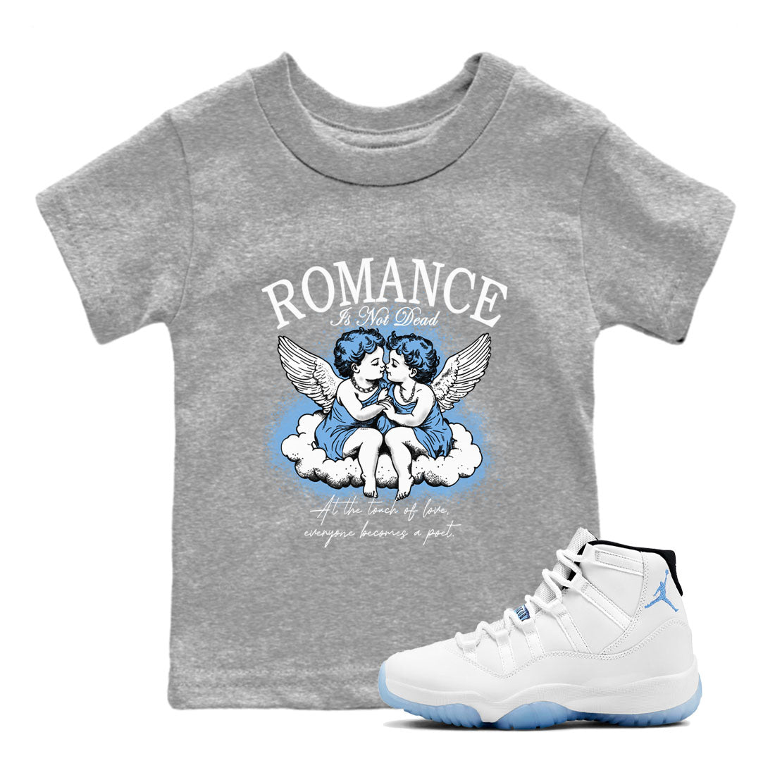 Romance Is Not Dead snkmatch Tees Kids - Air Jordan 11 Legend Blue