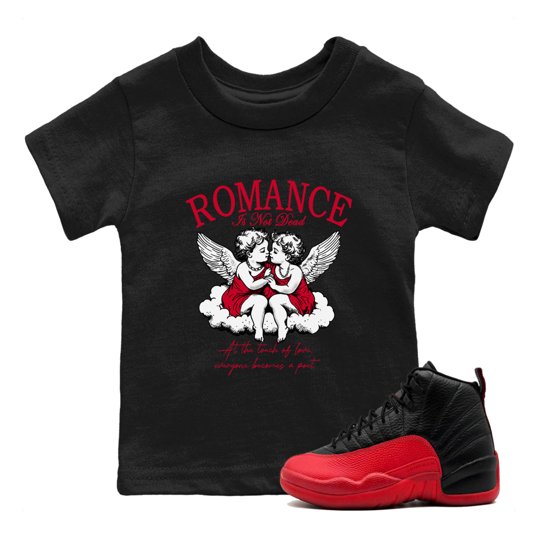 Romance Is Not Dead snkmatch Tees Kids - Air Jordan 12 Flu Game