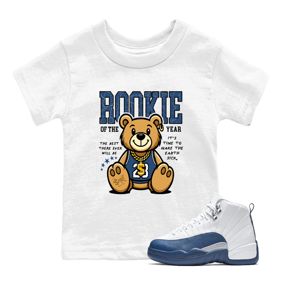 Rookie Of The Year snkmatch Tees Kids - Air Jordan 12 French Blue