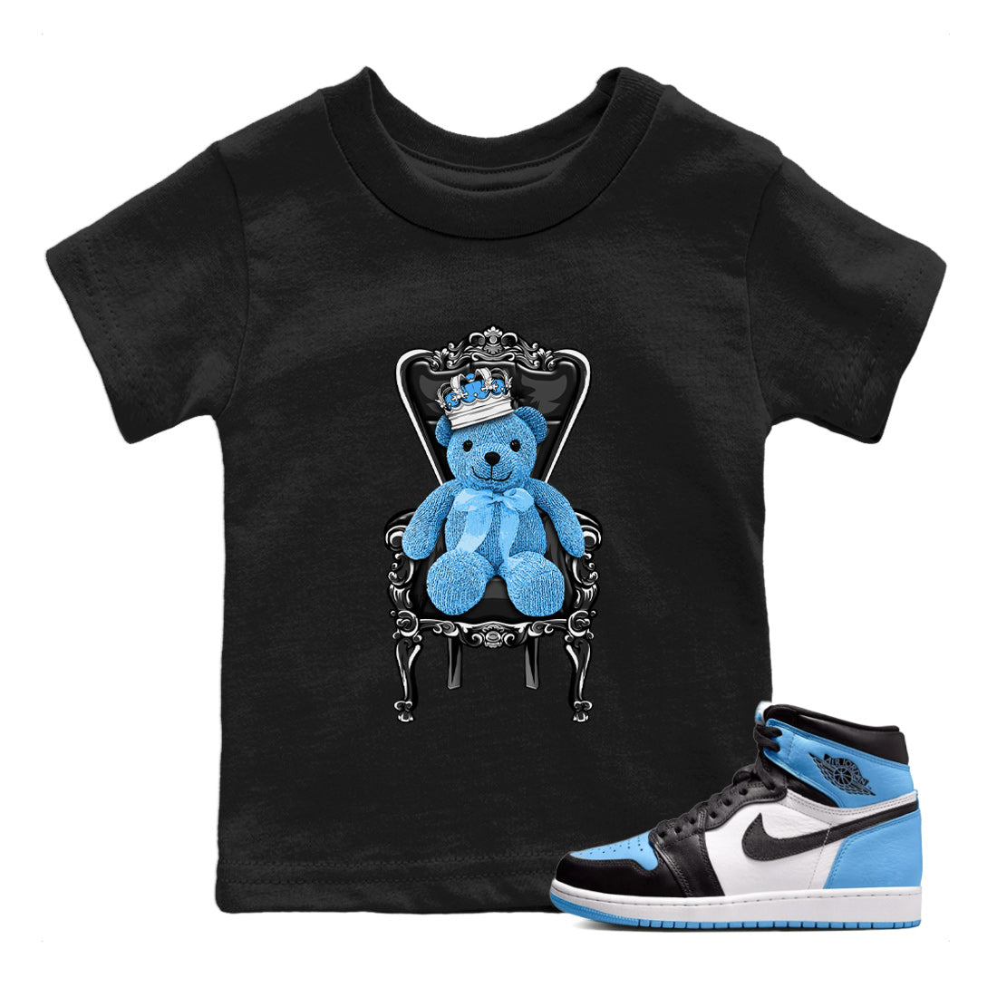 Royal Bear Kids Tops - Air Jordan 1 UNC Toe