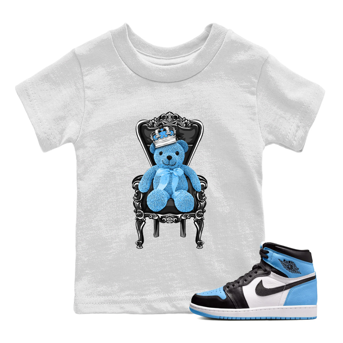 Royal Bear Kids Tops - Air Jordan 1 UNC Toe