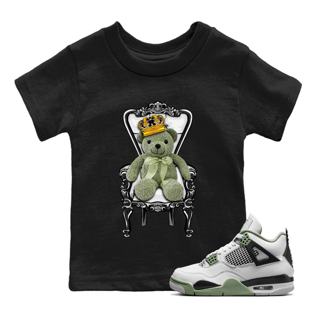 Royal Bear Kids Tops - Air Jordan 4 Seafoam