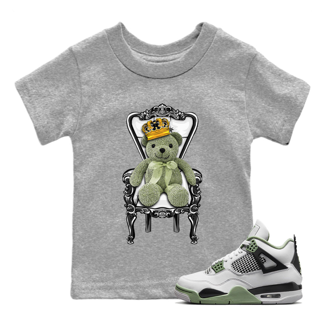 Royal Bear Kids Tops - Air Jordan 4 Seafoam