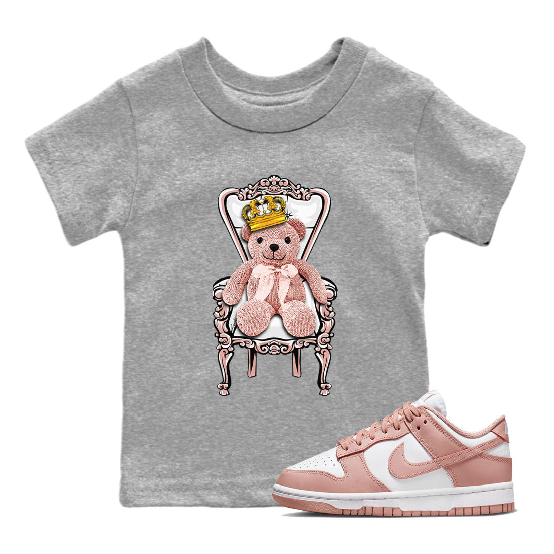 Royal Bear snkmatch Tee Kids - Dunk Rose Whisper