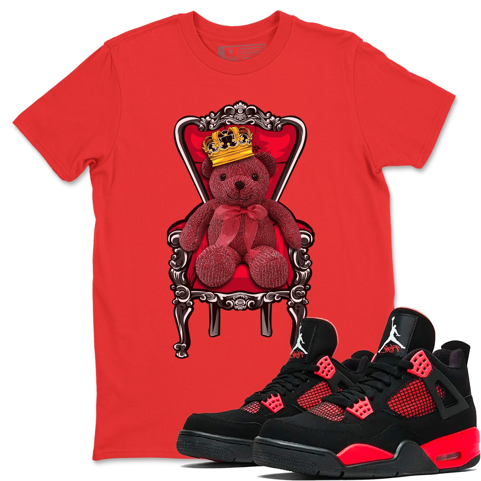 Royal Bear Unisex Tops - Air Jordan 4 Red Thunder