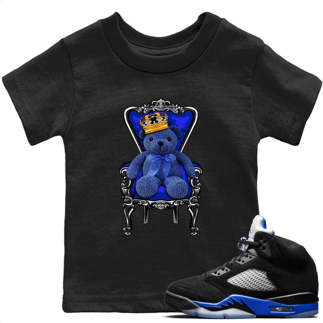 Royal Bear Kids Tops - Air Jordan 5 Racer Blue