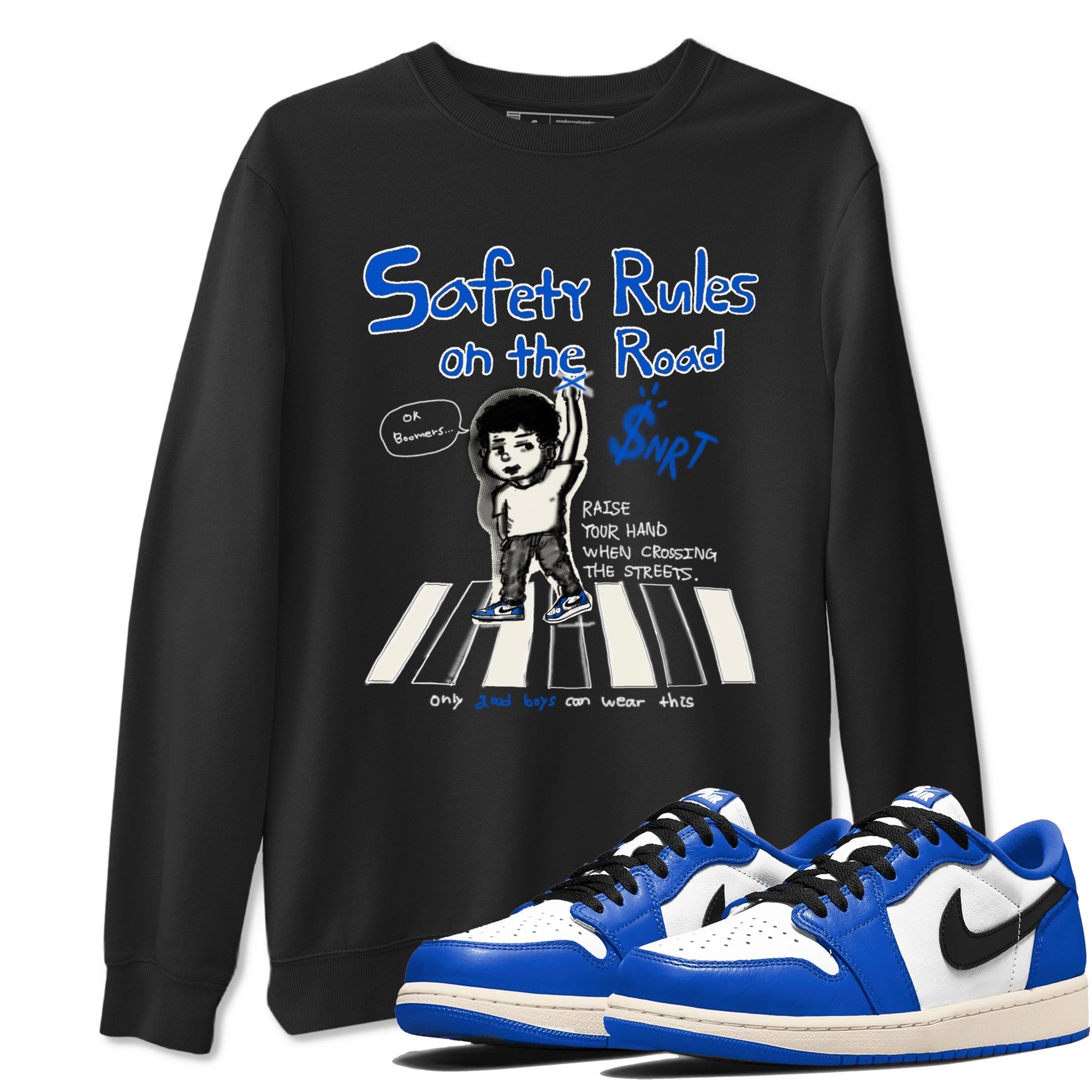 Safety Rules On The Road snkmatch Tees - Air Jordan 1 Game Royal