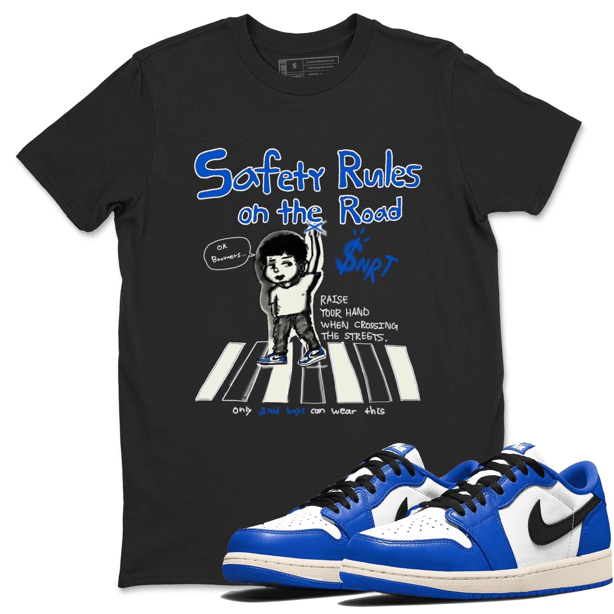 Safety Rules On The Road snkmatch Tees - Air Jordan 1 Game Royal