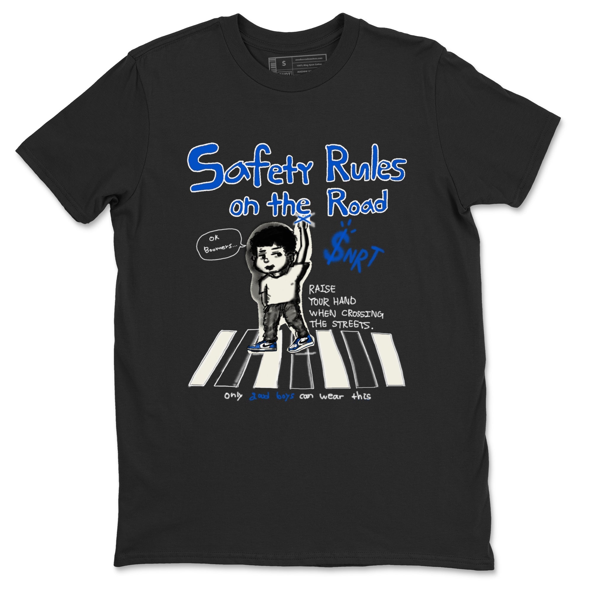 Safety Rules On The Road snkmatch Tees - Air Jordan 1 Game Royal