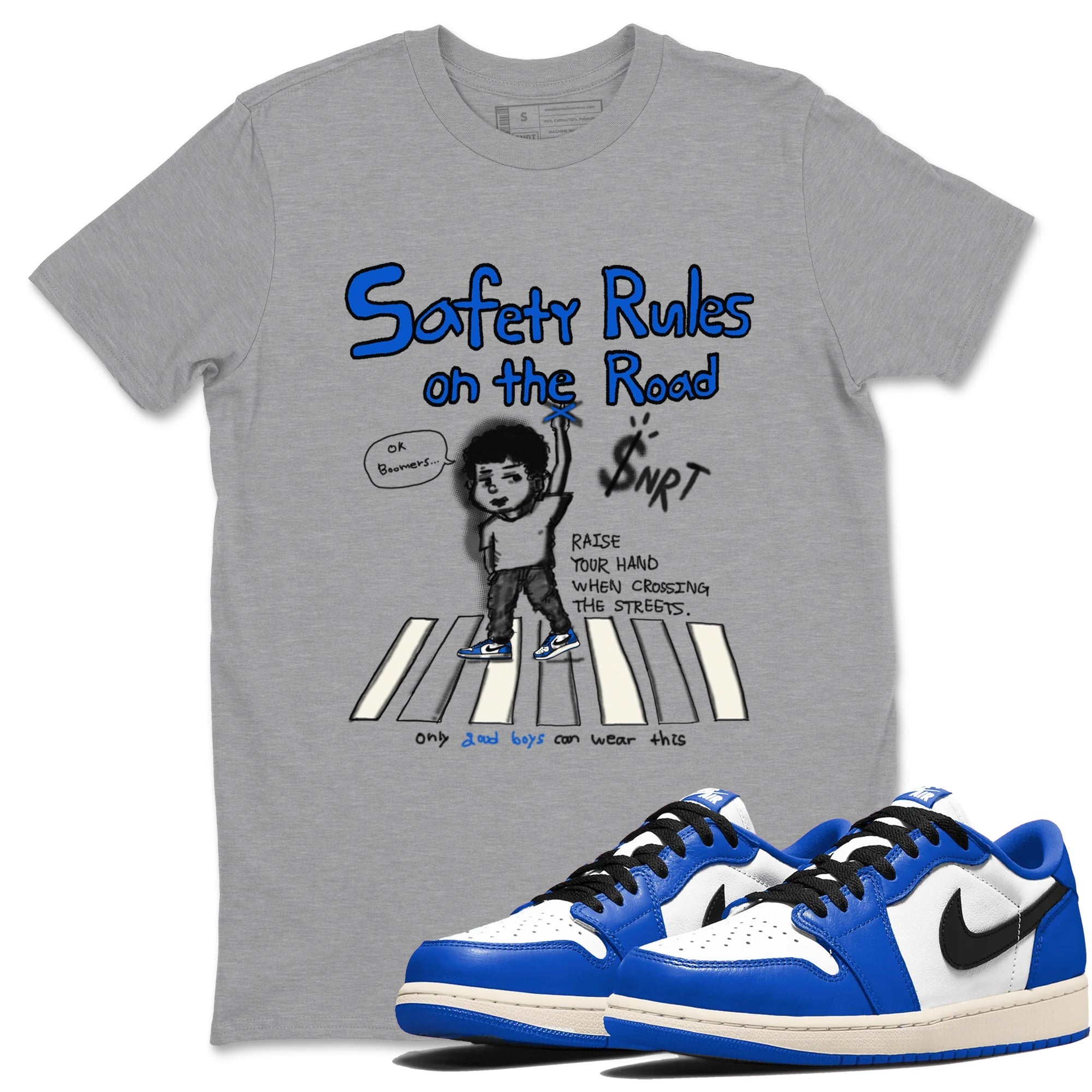 Safety Rules On The Road snkmatch Tees - Air Jordan 1 Game Royal