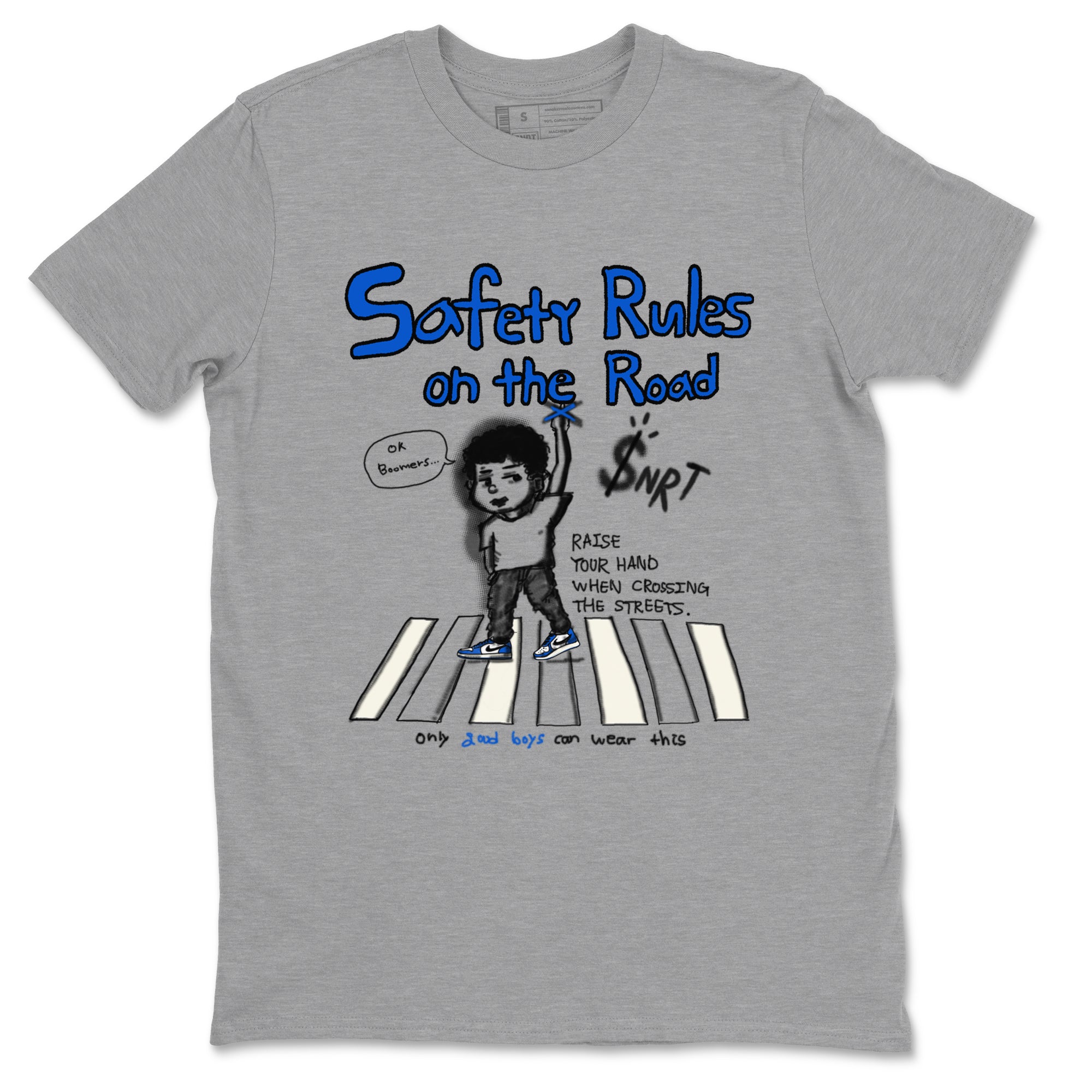 Safety Rules On The Road snkmatch Tees - Air Jordan 1 Game Royal