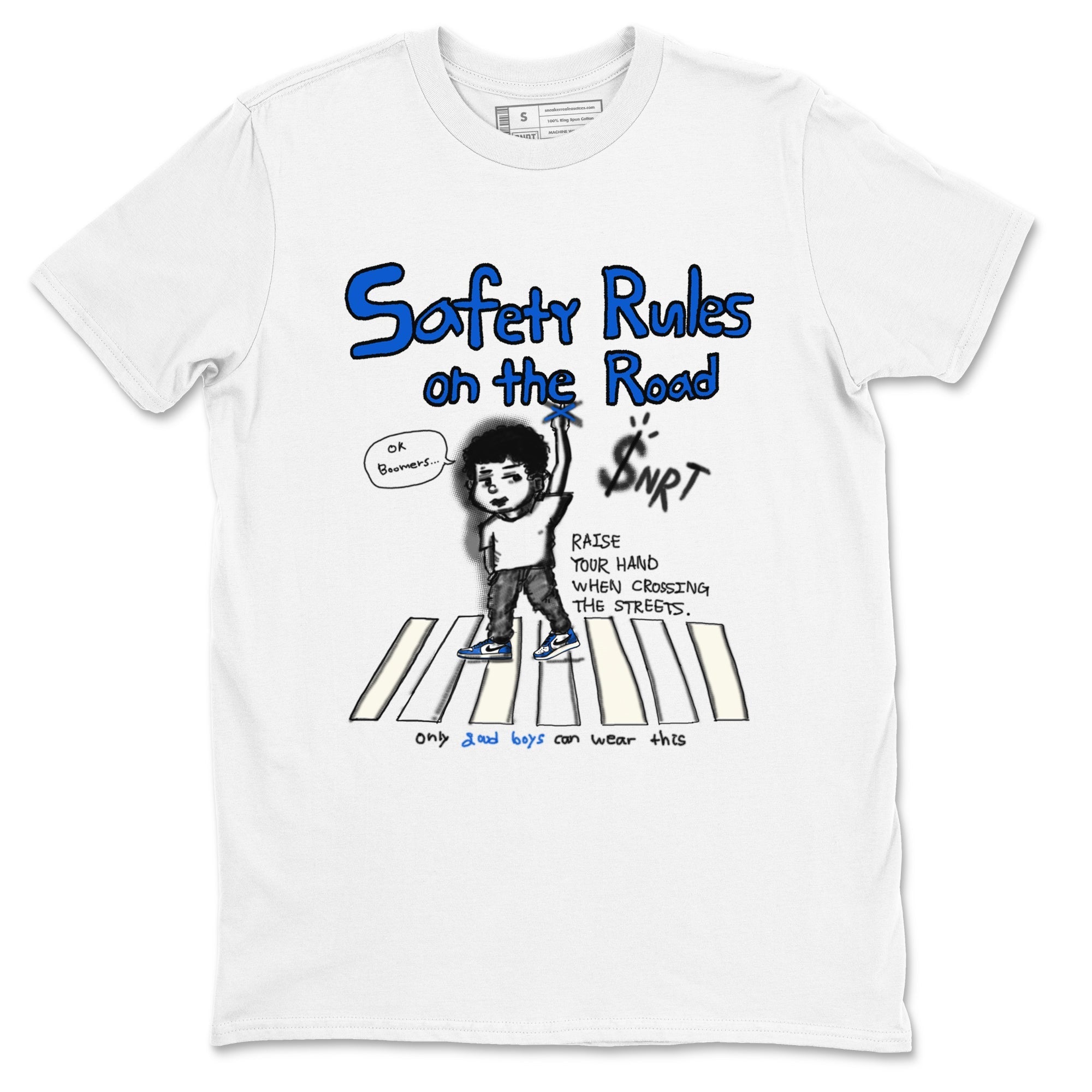 Safety Rules On The Road snkmatch Tees - Air Jordan 1 Game Royal