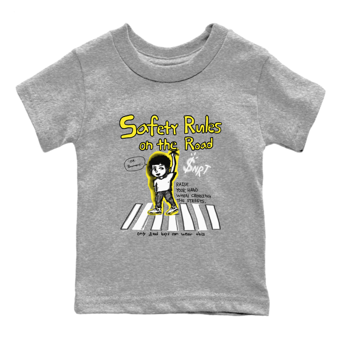 Safety Rules On The Road snkmatch Tees Kids - Air Jordan 4 Vivid Sulfur