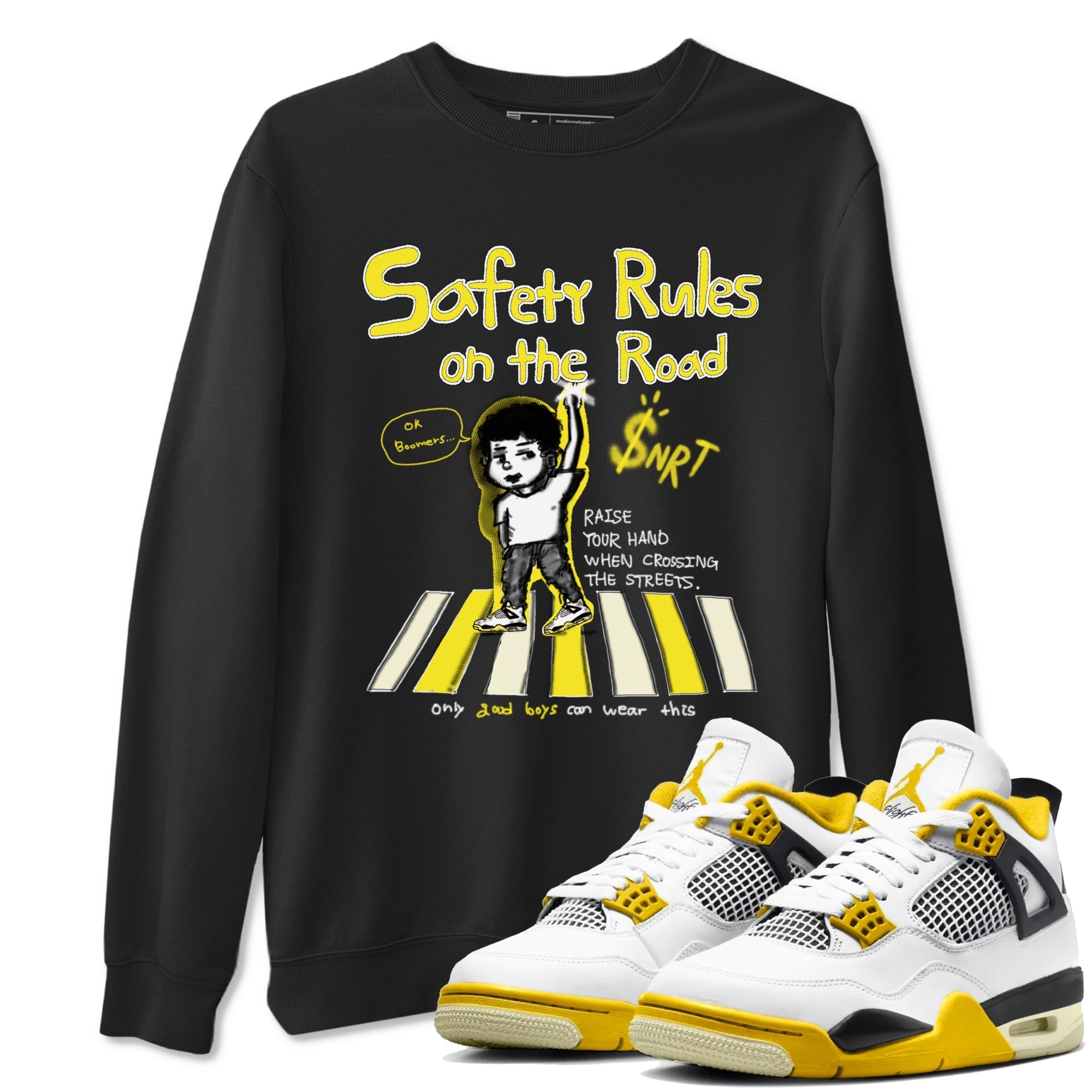 Safety Rules On The Road snkmatch Tees - Air Jordan 4 Vivid Sulfur
