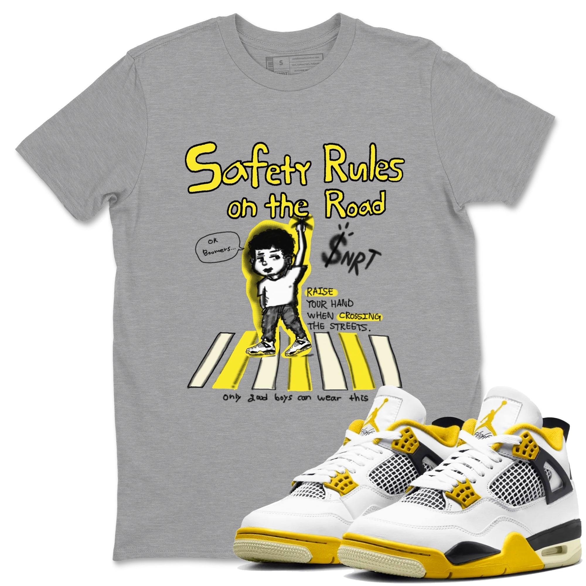 Safety Rules On The Road snkmatch Tees - Air Jordan 4 Vivid Sulfur