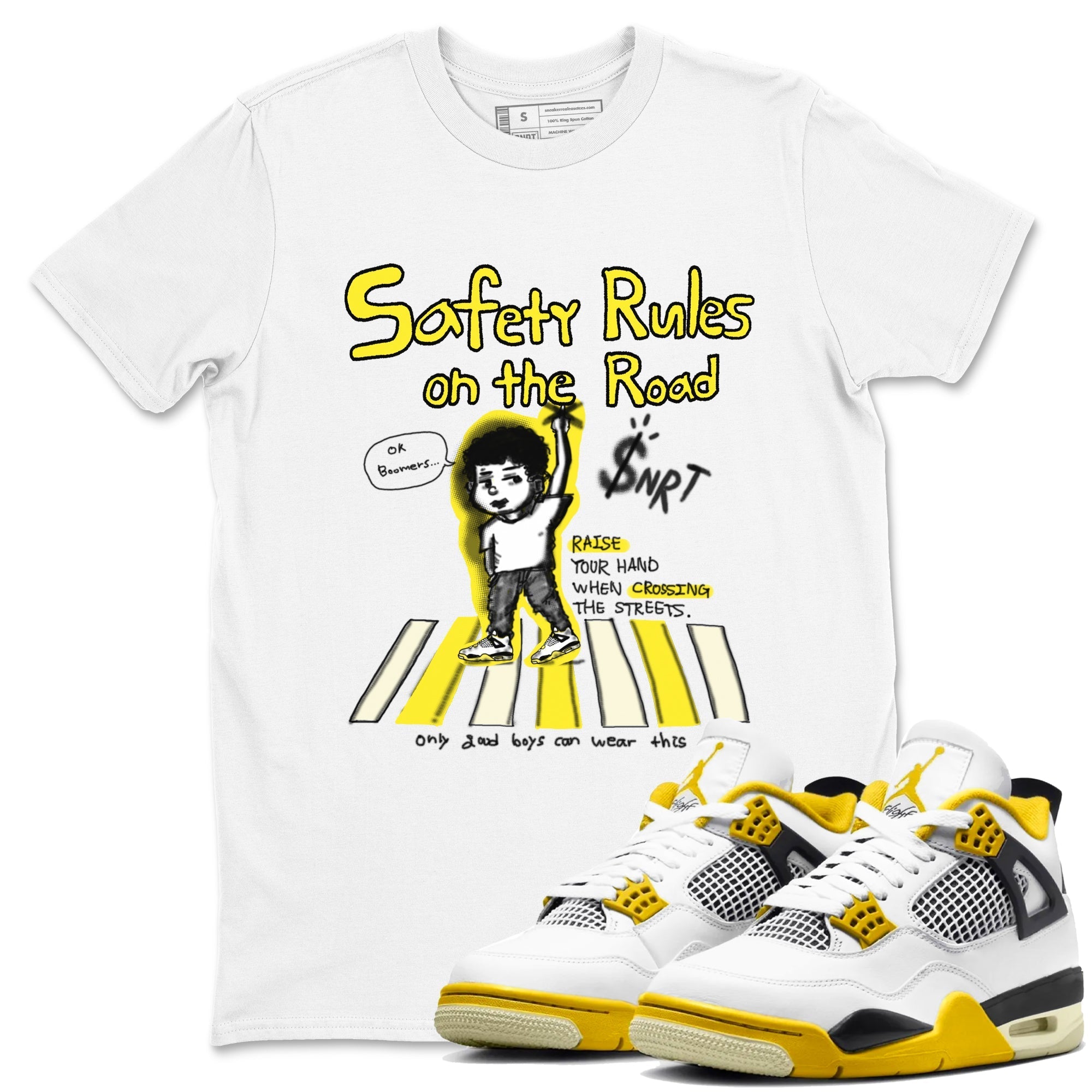 Safety Rules On The Road snkmatch Tees - Air Jordan 4 Vivid Sulfur