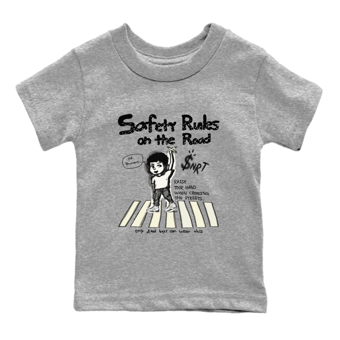 Safety Rules On The Road snkmatch Tees Kids - Air Jordan 5 Sail