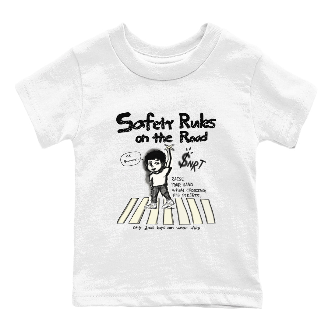 Safety Rules On The Road snkmatch Tees Kids - Air Jordan 5 Sail