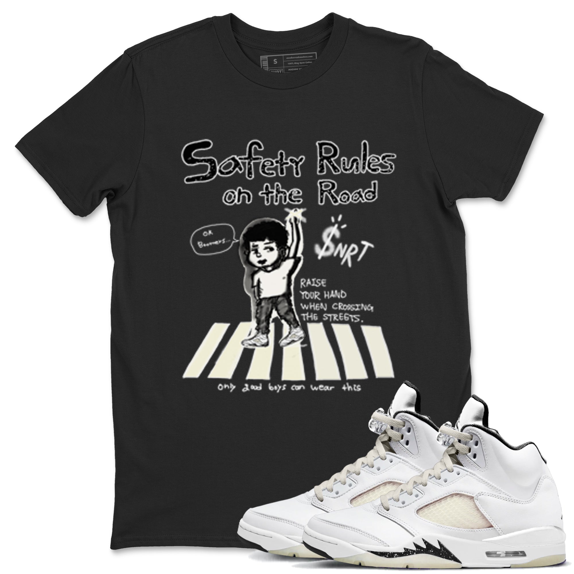 Safety Rules On The Road snkmatch Tees - Air Jordan 5 Sail