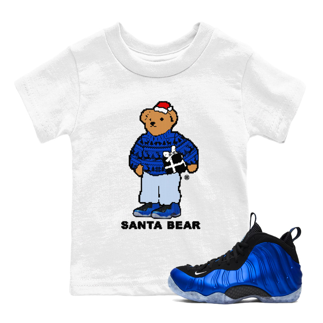 Santa Bear snkmatch Tees Kids - Air Foamposite One Royal
