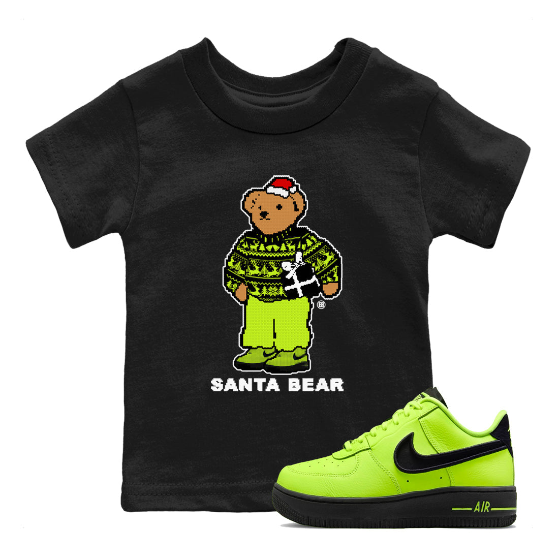 Santa Bear snkmatch Tees Kids - Air Force 1 Volt