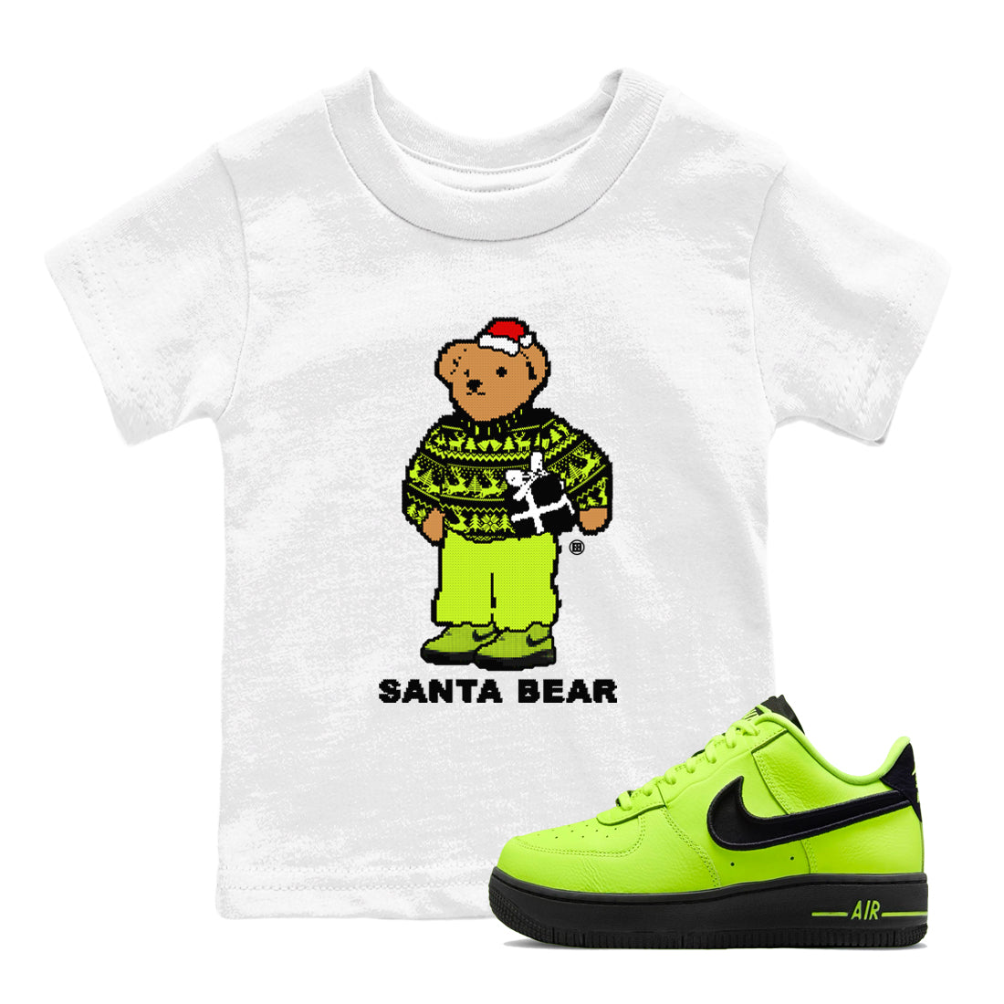 Santa Bear snkmatch Tees Kids - Air Force 1 Volt