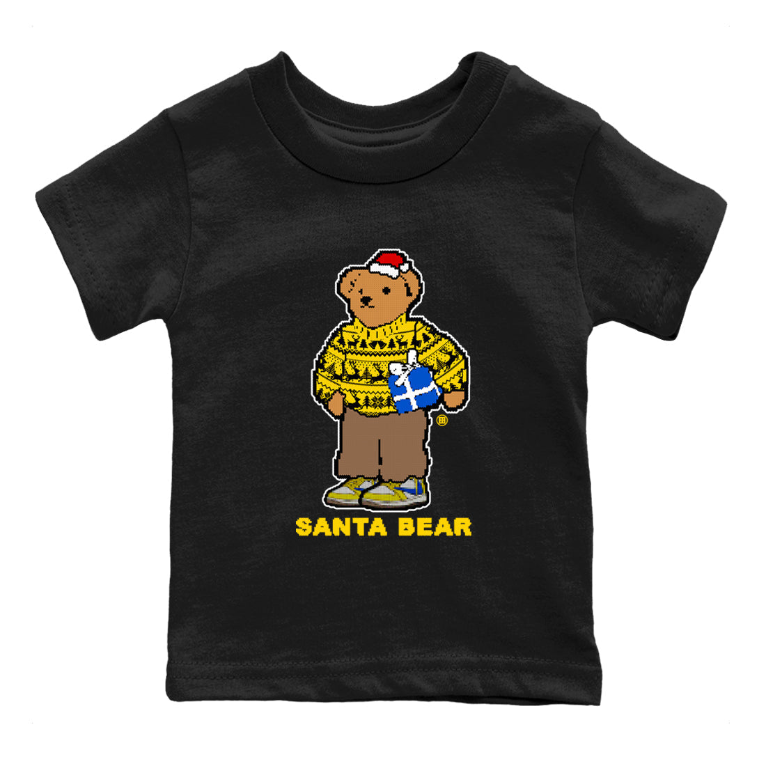 Santa Bear snkmatch Tees Kids - Air Jordan 1 Travis Scott Canary
