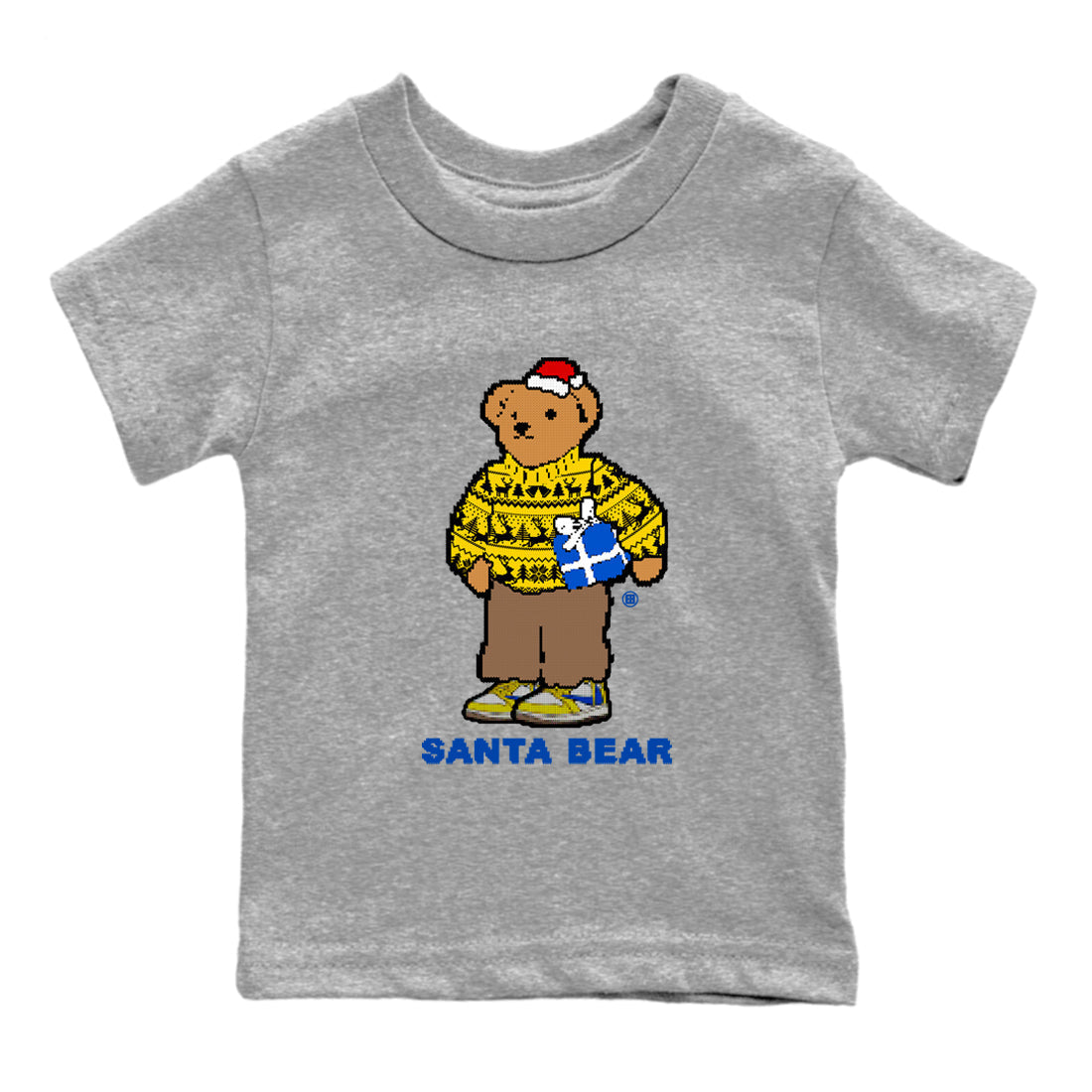 Santa Bear snkmatch Tees Kids - Air Jordan 1 Travis Scott Canary