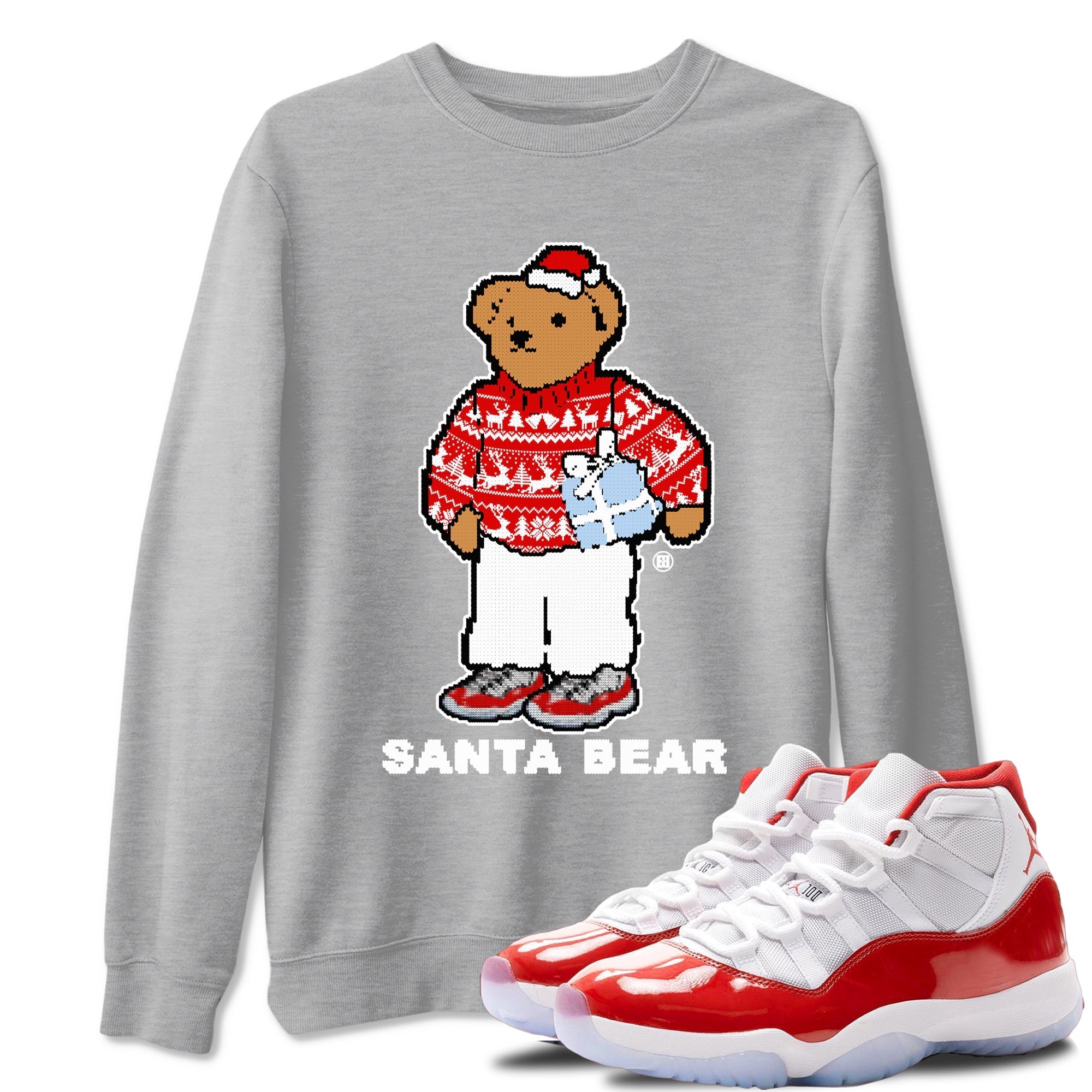 Santa Bear snkmatch Tees - Air Jordan 11 Cherry