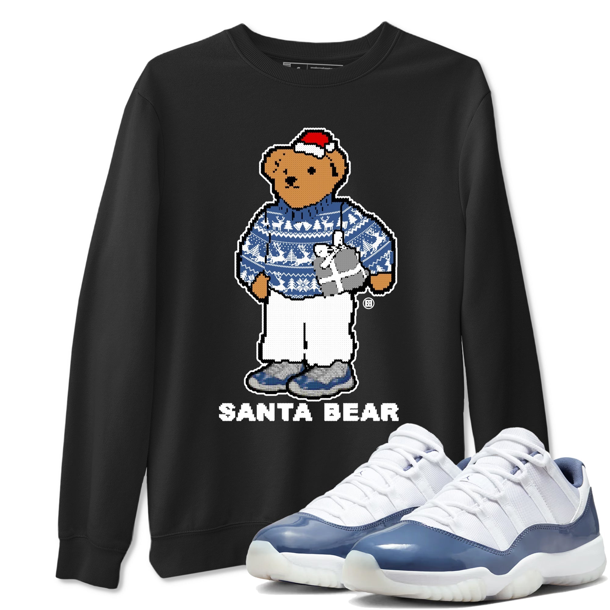 Santa Bear snkmatch Tees - Air Jordan 11 Diffused Blue