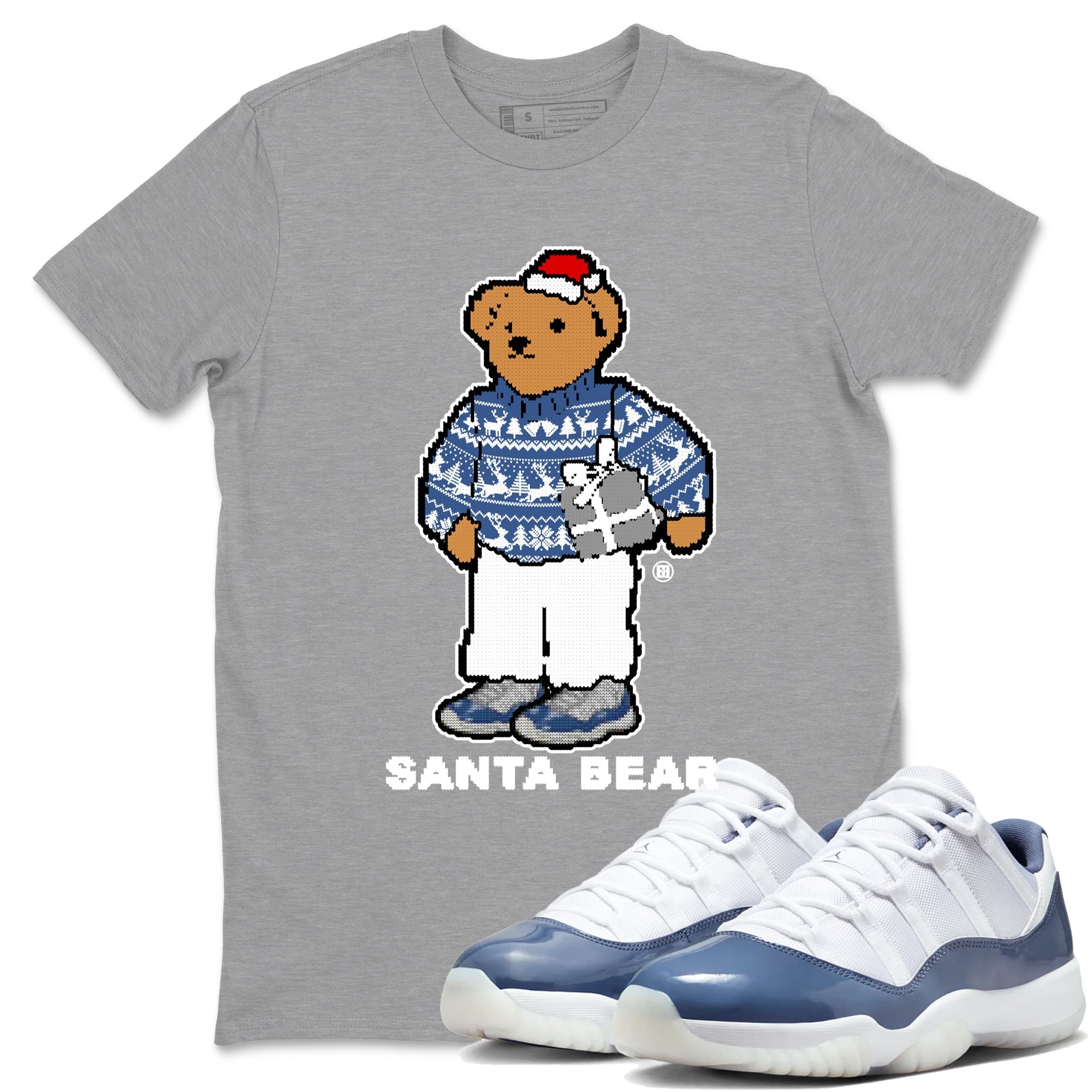 Santa Bear snkmatch Tees - Air Jordan 11 Diffused Blue
