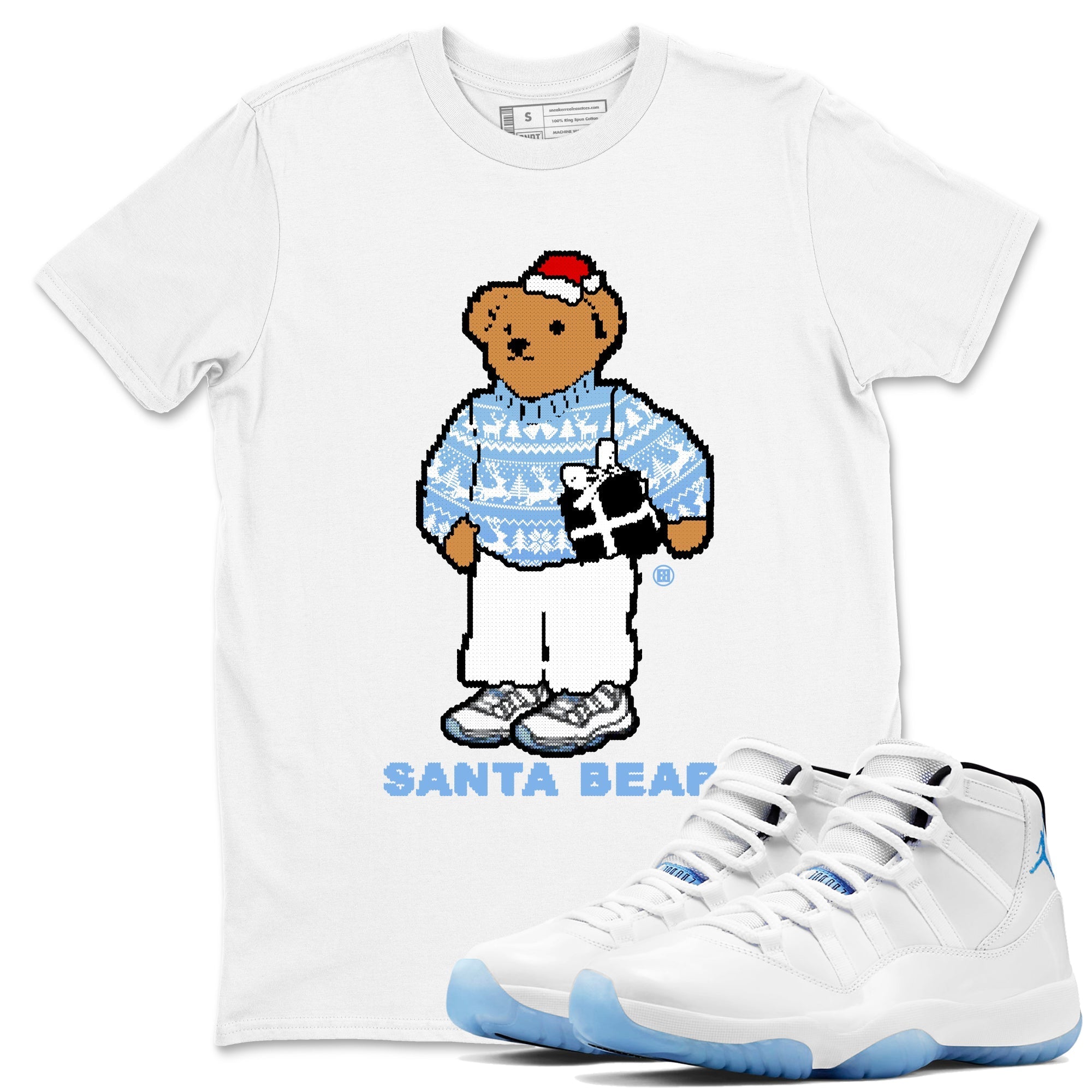 Santa Bear snkmatch Tees - Air Jordan 11 Legend Blue