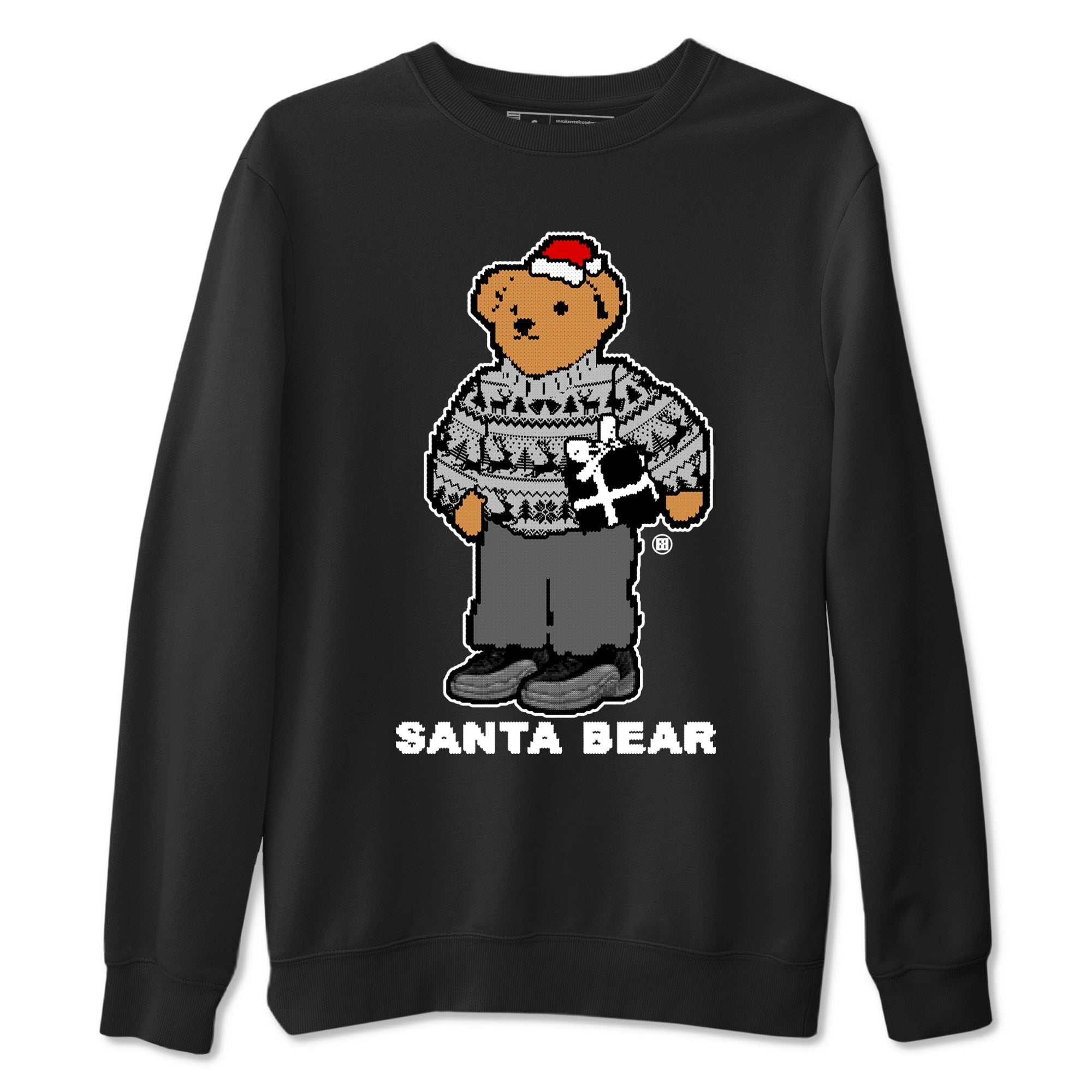 Santa Bear snkmatch Tees - Air Jordan 12 Black Wolf Grey