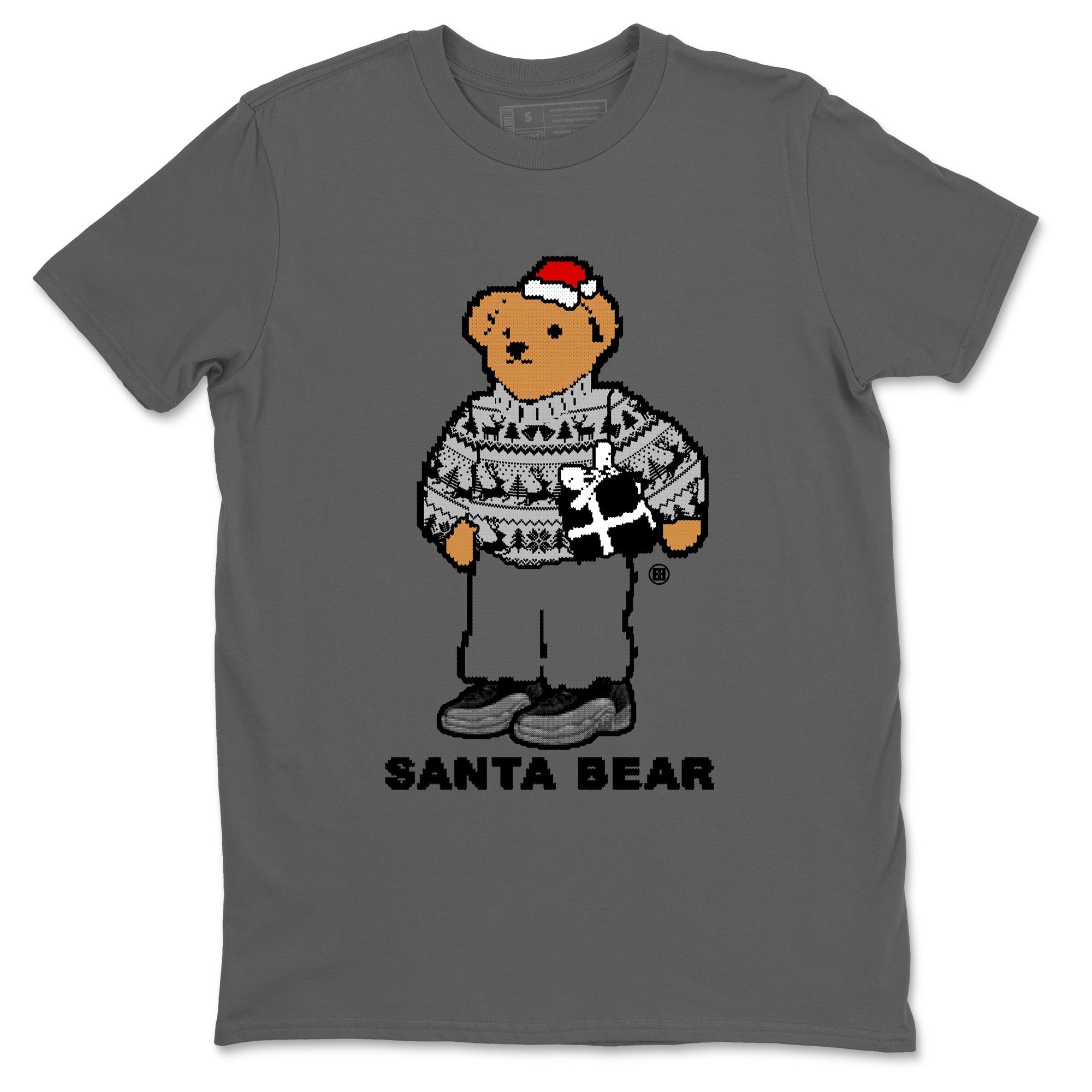 Santa Bear snkmatch Tees - Air Jordan 12 Black Wolf Grey