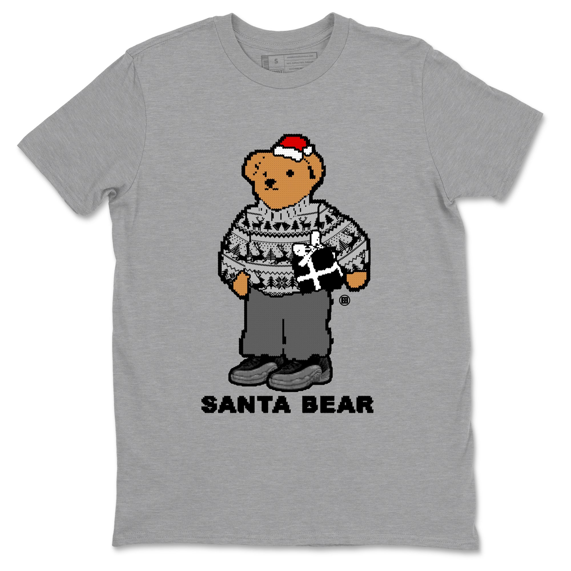 Santa Bear snkmatch Tees - Air Jordan 12 Black Wolf Grey