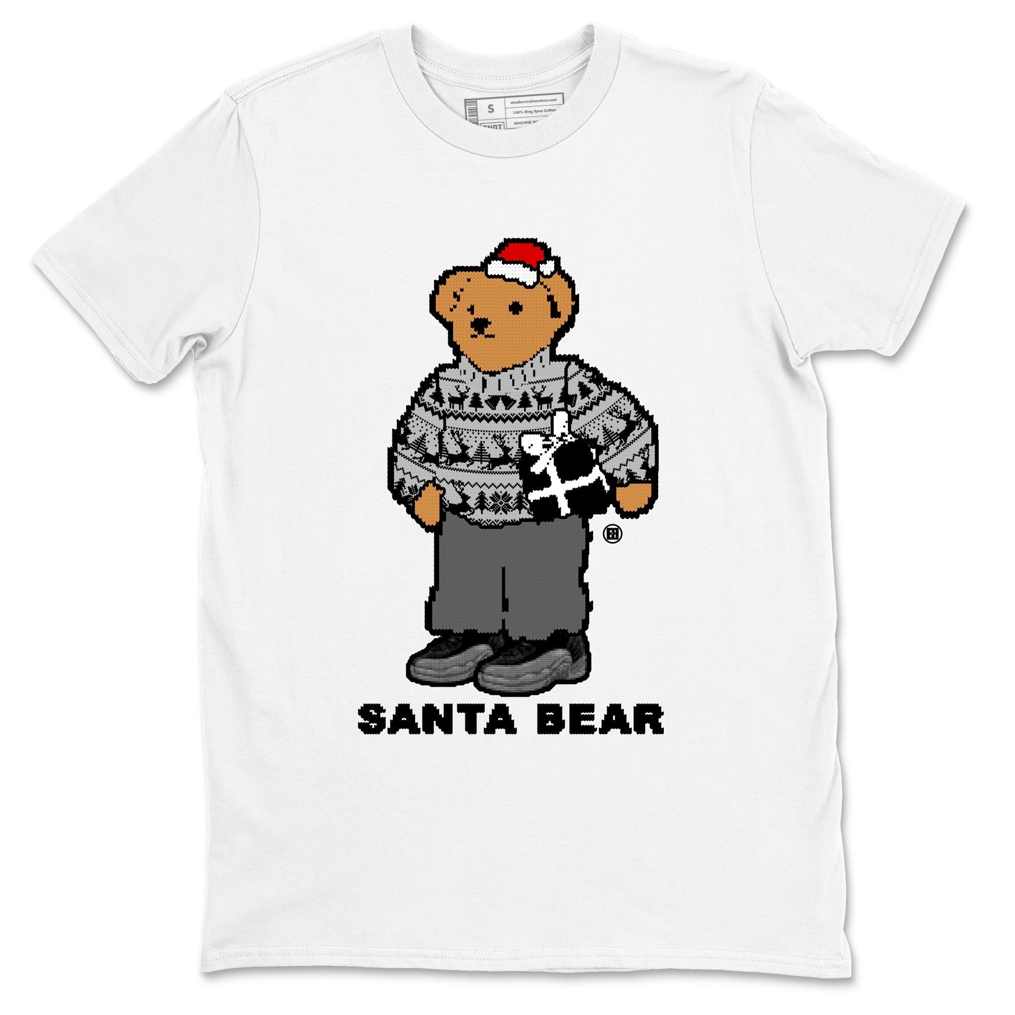 Santa Bear snkmatch Tees - Air Jordan 12 Black Wolf Grey