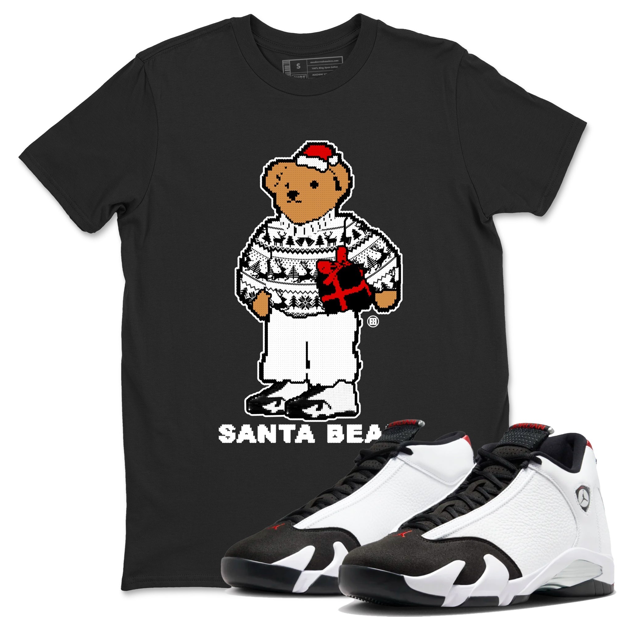 Santa Bear snkmatch Tees - Air Jordan 14 Black Toe