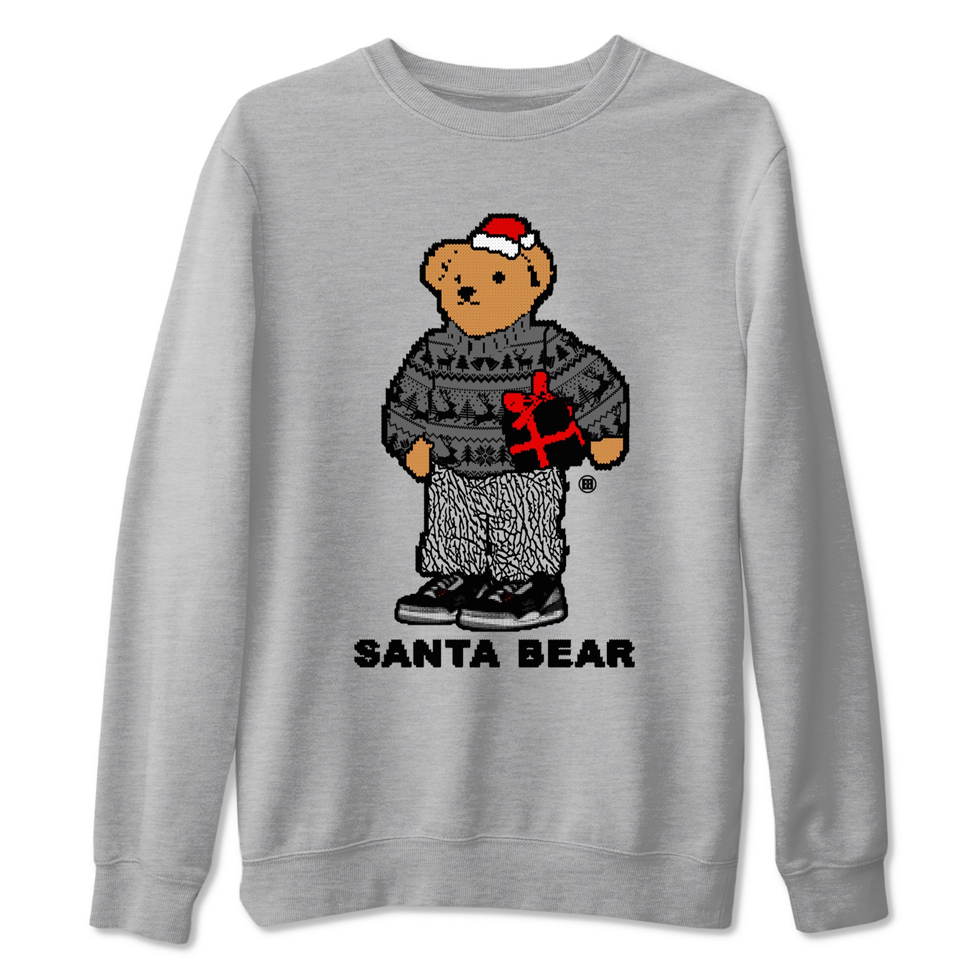 Santa Bear snkmatch Tees - Air Jordan 3 Black Cement