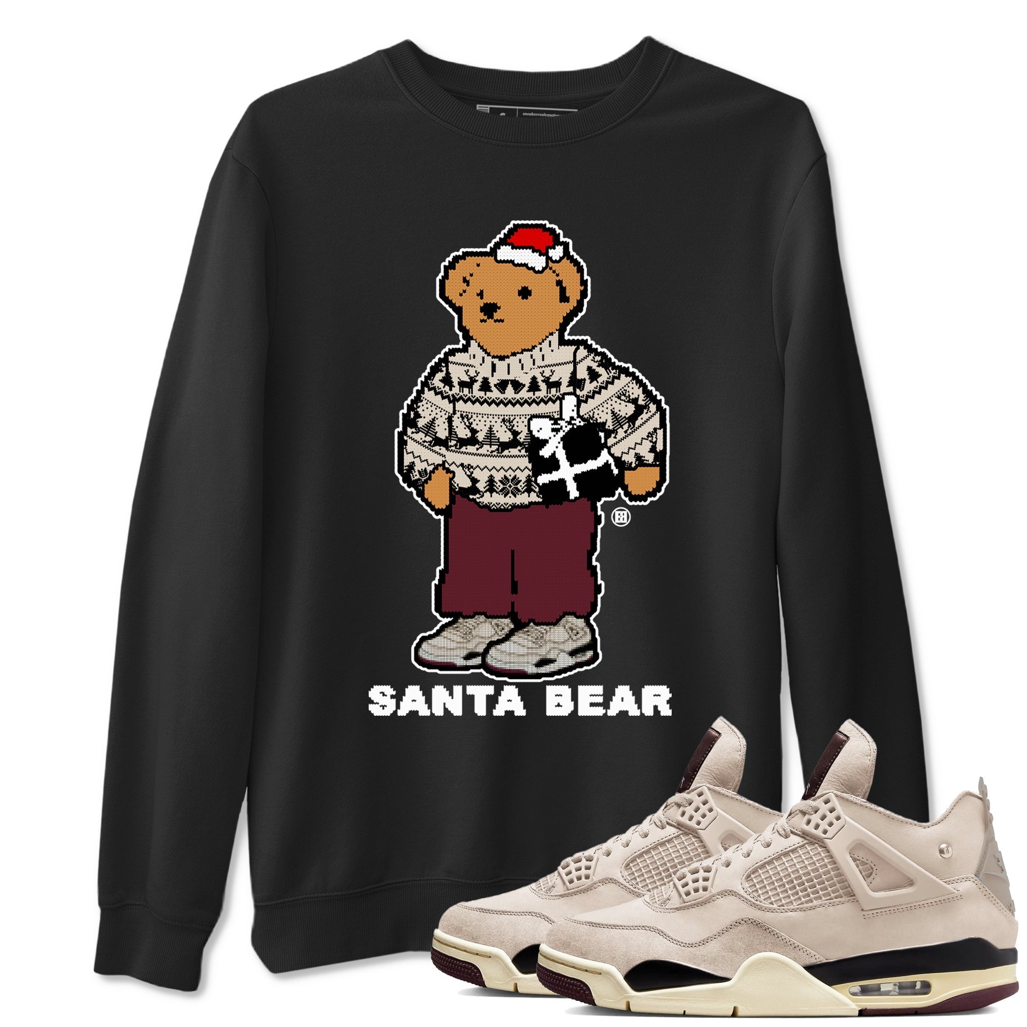 Santa Bear snkmatch Tees - Air Jordan 4 A Ma Maniere x Fossil Stone