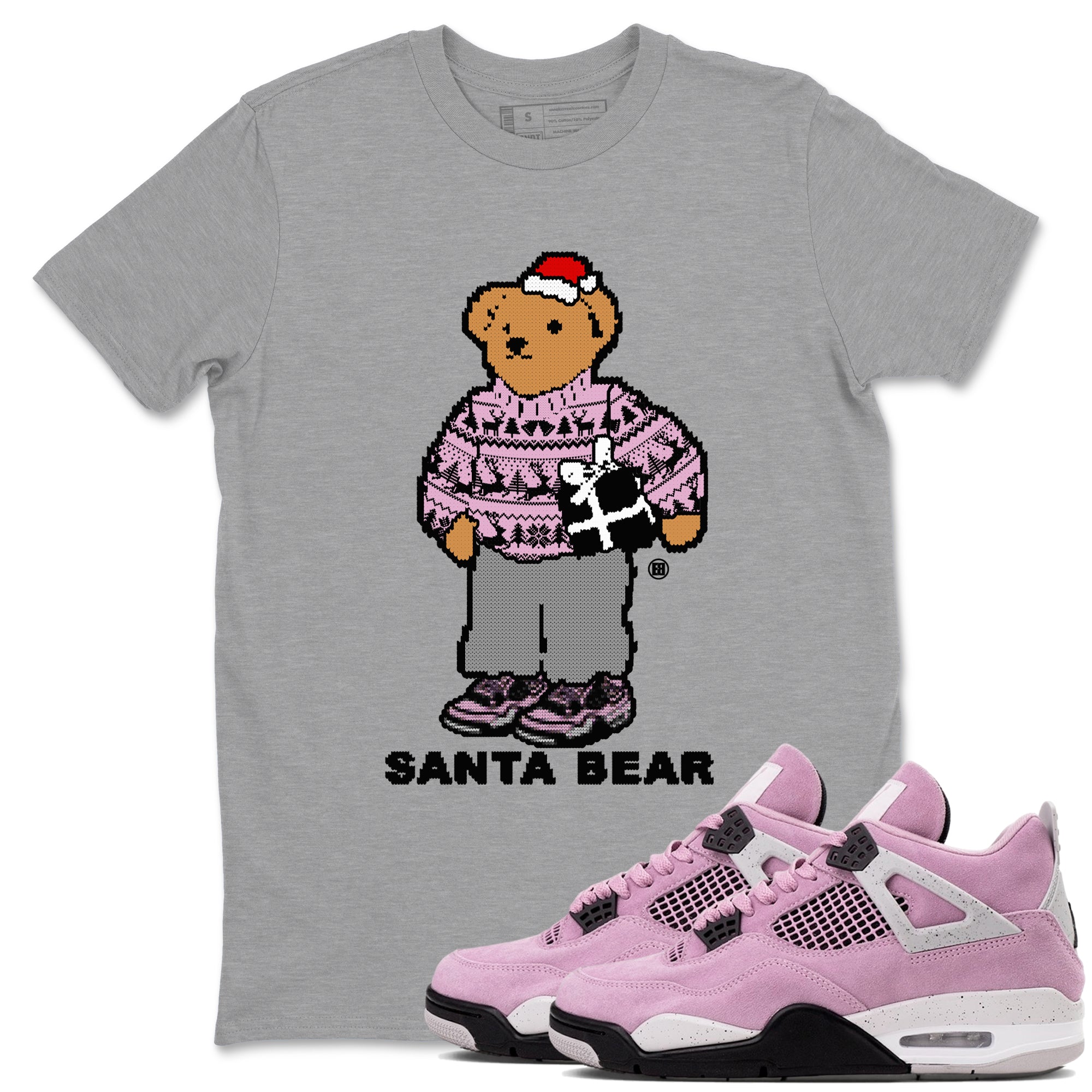 Santa Bear snkmatch Tees - Air Jordan 4 Orchid